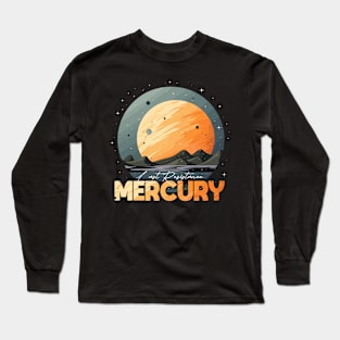 Mercury Planet Logo, Solar System Space Exploration Art Long Sleeve T-Shirt